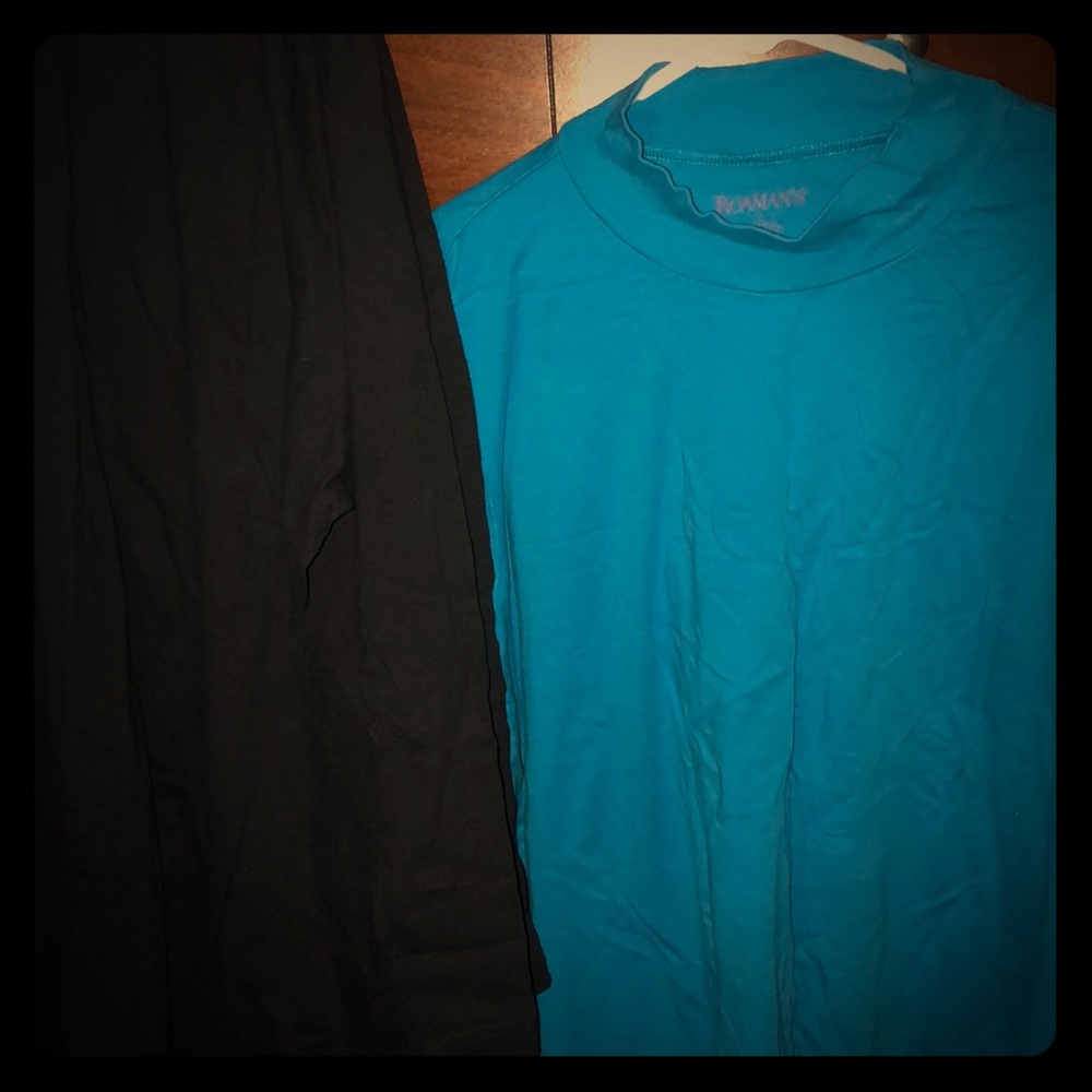 2 mock neck long tee shirts